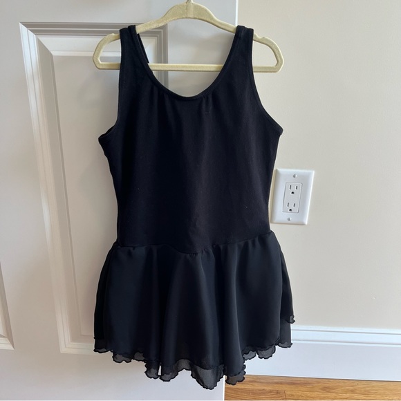 Capezio Double Layer Skirt Tank Dance Dress Black Size L - Picture 2 of 3